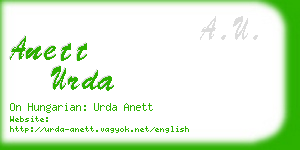 anett urda business card